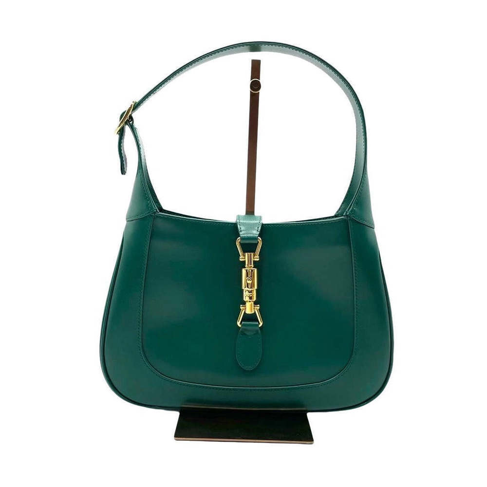 Gucci Jackie 1961 Green Leather Bag Small with Adjustable Strap